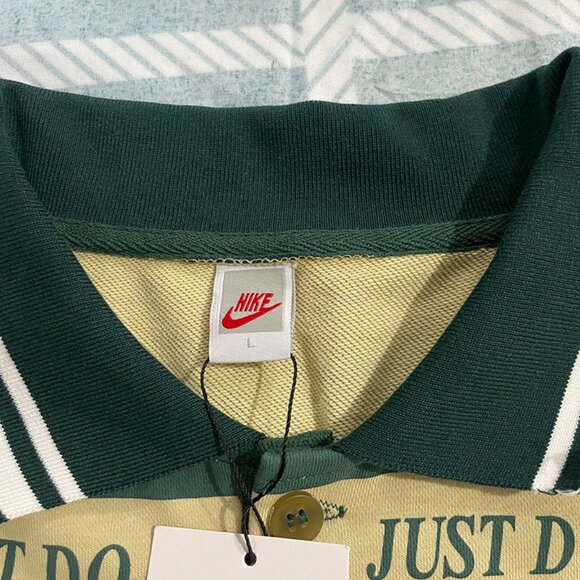 Nike Green Cream Colorblock Polo Shirt - Picture 2 of 8